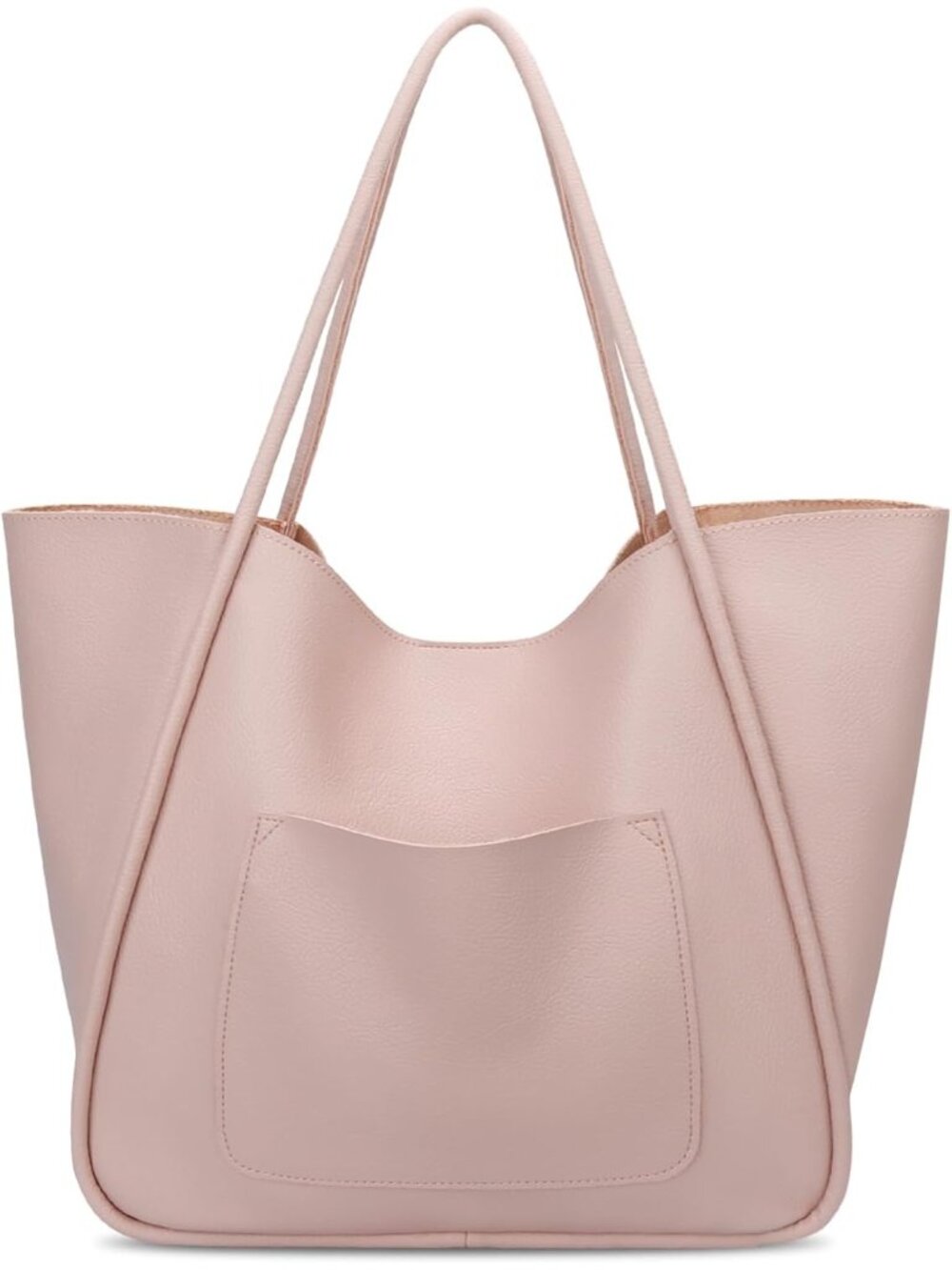 Women's Nude Vegan Leather Large Capacity Travel Bag Tote Handbag